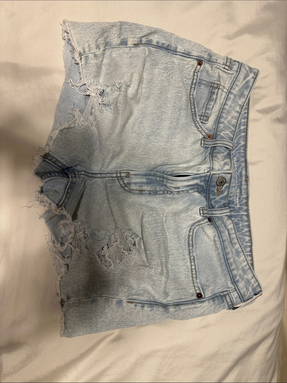 Old Navy Light Blue Distressed Denim Shorts